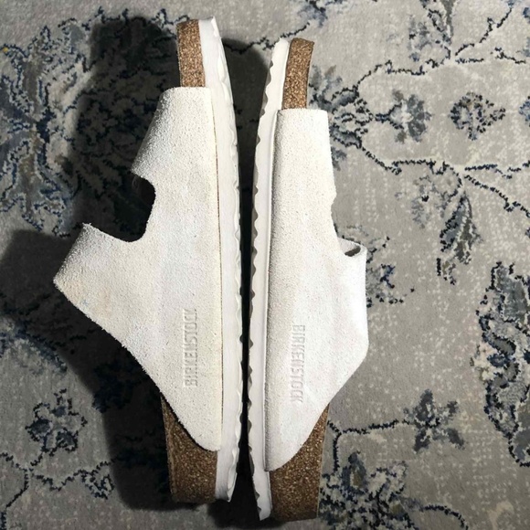 Birkenstock Arizona Soft Slide Sandal Antique White Suede main image 0